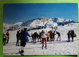 SUPER DEVOLUY,  Hautes-Alpes,  Arrivée Des Pistes Et Montagne De Barge,animée De Skieurs,  1973 - Saint Etienne En Devoluy