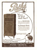 PUB PATHEPHONE   " PATHE "    1919 ( 1 ) - Autres & Non Classés