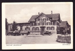 Um 1910 AK Aus Rotkreuz. Gasthaus Bauernhof Mit Autos, Ungelaufen. Rückseitig Minim Fleckig - Sonstige & Ohne Zuordnung