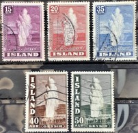 ICELAND 1938/47 - Canceled  - Sc# 203, 204, 205, 206, 208 - Used Stamps