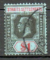 MALACCA  (Colonie Britannique) - 1912-13 - N° 148A - 1 D. Noir Et Carmin S. Azuré - (George V) - Malacca
