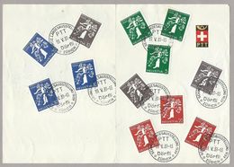 Schweiz Suisse EXPO 1939: Zu 228-239 Mi 344-355 Yv 329-340 PTT-Bögli Mit O Dörfli 19.VIII.39 ZÜRICH (Zu CHF 80.00 Für O) - Covers & Documents