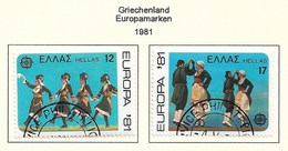 Griechenland / Hellas  1981  Mi.Nr. 1445 / 1446 , EUROPA CEPT - Folklore - Gestempelt / Fine Used / (o) - 1981