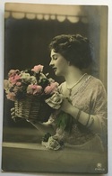 DONNA CON CESTINO  FIORI  -NV FP 1912 - Femmes