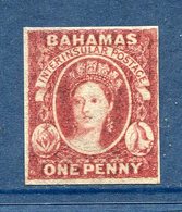 ⭐ Bahamas - N° 1a ( * ) - Neuf Avec Charnière, Sans Gomme - Papier épais - RARE ⭐ - 1859-1963 Colonia Británica