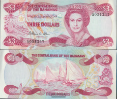 Bahamas Pick-number: 44a Uncirculated 1984 3 Dollars - Bahamas