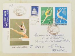 ROUMANIE Gymnastique, Gimnasia, 2 Valeurs  FDC, Enveloppe 1er Jour Ayant Circulé Vers LE PECQ  (1) - Gymnastique