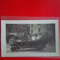 CARTE PHOTO AUTOMOBILE DECOR FLEURI TABAC ET COIFFEUR - PKW