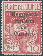 ITALY ITALIA FIUME. Overprinted Reggenza Italiana Del Carnaro 10 CENT - Mint - Fiume