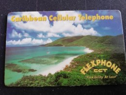 CARIBBEAN GENERAL $20,-  MOUNTAINS AT SEA /CARIBBEAN CELLULAR TELEPHONE FLEXPHONE  CCT **1258** - Islas Virgenes