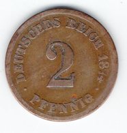 Deutsches Reich - 2 Pfennig 1874 A - 1875 A - B - C - D - E - F - G - J - 2 Reichspfennig