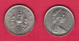 GREAT BRITAIN  5 NEW PENCE 1970 (KM # 911) #6003 - 5 Pence & 5 New Pence