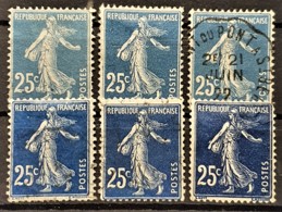 FRANCE 1906 - Canceled - YT 140 - 25c - Lot Of 6! - 1906-38 Semeuse Con Cameo