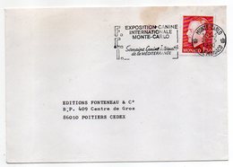 Monaco -- 1980-- Lettre De Monte-Carlo Pour Poitiers (France)--timbre...cachet F.C.I Expo Canine ......à Saisir - Storia Postale