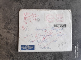 FRANCE 1963 LETTRE DESTINATION INDE EN RETOUR AVEC NOMBREUX CACHETS BE - Lettres & Documents