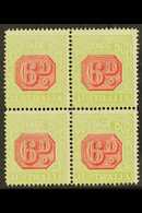 POSTAGE DUES  1922 6d Carmine And Yellow Green, SG D97, Fine Mint Block Of 4. For More Images, Please Visit Http://www.s - Autres & Non Classés