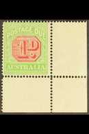 POSTAGE DUES  1913 - 23 1d Rosine And Bright Apple Green, Perf 14, SG D80, Corner Copy Never Hinged Mint. For More Image - Sonstige & Ohne Zuordnung