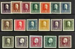 BOSNIA & HERZEGOVINA  1916 Emperor Complete Set Of IMPERF COLOUR PROOFS Printed In Unissued Colours, Michel 99/116 P U I - Sonstige & Ohne Zuordnung