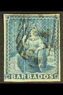 1852  (1d) Deep Blue, Britannia, SG 3, Superb Used. For More Images, Please Visit Http://www.sandafayre.com/itemdetails. - Barbades (...-1966)