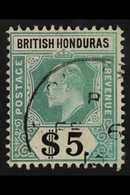 1904-07  $5 Grey-green And Black, SG 93, Fine Cds Used. For More Images, Please Visit Http://www.sandafayre.com/itemdeta - British Honduras (...-1970)