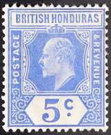 1908-11  5c Ultramarine With DAMAGED FRAME AND CROWN (SPAVEN FLAW) Variety, SG 97a, Fine Mint, Fresh & Scarce.   For Mor - British Honduras (...-1970)