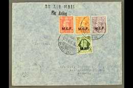 MIDDLE EAST FORCES (M.E.F.)  1946 AIR MAIL COVER TO ATHENS Bearing 1943-47 1d, 2d, 3d, And 9d Stamps Of Great Britain Wi - Italienisch Ost-Afrika