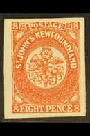 1857  8d Scarlet-vermilion, Imperf, SG 8, Superb Unused, No Gum, Four Huge Margins, Great Looker. For More Images, Pleas - Autres & Non Classés