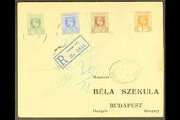 1908  (Feb) Envelope Registered To Hungary, Bearing 1905 ½d, 2½d, 6d And 1s, SG 8, 10/12 Tied By Feint Georgetown Cds's, - Kaimaninseln