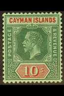 1912-20  10s Deep Green And Red On Green, SG 52, Fine Mint. For More Images, Please Visit Http://www.sandafayre.com/item - Kaimaninseln