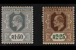 1903  1R50 Grey And 2R25 Brown And Green, Wmk MCA, Ed VII, SG 274/5, Very Fine Mint. (2 Stamps) For More Images, Please  - Ceylan (...-1947)