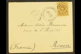 1890 NEAT COVER TO FRANCE  Bearing 1890-91 10c Brown On Yellow Tied By Concentric Rings Cancellation And With Very Fine  - Colombia