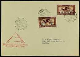 1931 ZEPPELIN COVER  (8th Apr) Cover To Cairo Bearing Red Zeppelin Cachet, 1931 Air Set Of 50m On 27m Chestnut, Variety  - Sonstige & Ohne Zuordnung