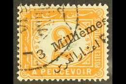 POSTAGE DUE  1898-1907 3m On 2pi Orange Surcharge With ARABIC "3" OVER "2" Variety, SG D75d, Very Fine Cds Used. For Mor - Autres & Non Classés