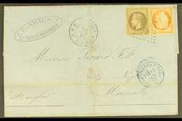 MARTINIQUE  1872 (28 Oct) Entire Addressed To France, Bearing French Colonies 30c Napoleon (4 Margins) & 40c Ceres (3 Ma - Autres & Non Classés