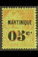 MARTINIQUE  1888-91 05c On 20c Red On Green Surcharge With POINT APRES "C" PLUS HAUT (stop After "c" Raised) Variety, Ma - Autres & Non Classés