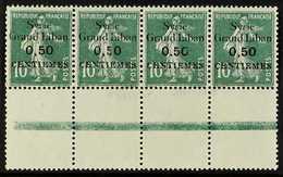 SYRIA  1923 "Syrie Grand Liban" 0.50 Centiemes On 10c Green "Sower", Variety SURCHARGE ERROR, Yv 90b, Maury 95B & SG 99a - Sonstige & Ohne Zuordnung