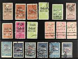 SYRIA  1945-49 USED FISCALS & REVENUES COLLECTION Presented On A Stock Card That Includes "Postes Syrie" Opt'd & Surchar - Sonstige & Ohne Zuordnung