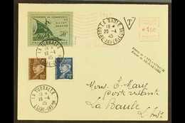 SAINT NAZAIRE  1945 (19 Apr) Cover Addressed To La Baule, Bearing St Nazaire 50c Green On Green Local Stamp (Michel 1),  - Autres & Non Classés