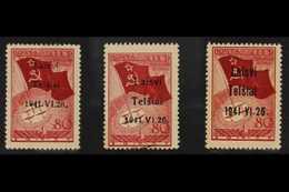 TELSIAI (TELSCHEN)  1941 80k Dark Brownish- Red With Type I, II & III Overprints, Michel 8I/8III, Used, The Types I & II - Sonstige & Ohne Zuordnung