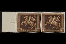 1938  42pf Brown Ribbon (Michel 671y, SG 659), Left Marginal HORIZONTAL PAIR, Very Fine Never Hinged Mint. For More Imag - Sonstige & Ohne Zuordnung