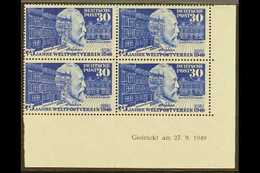 1949  30pf Ultramarine UPU (Michel 116, SG 1038), Superb Mint (lower Pair Never Hinged) Lower Right Corner DATED BLOCK O - Other & Unclassified