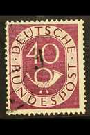 1951-52 RARE VARIETY.  40pf Purple Posthorn 'Zusatzliche Schraffe Vor Dem "S" Von "Post"' PLATE FLAW (position 34), Mich - Autres & Non Classés