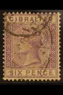 1886-87  6d Lilac, SG 13, Fine Used For More Images, Please Visit Http://www.sandafayre.com/itemdetails.aspx?s=646433 - Gibraltar