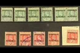 1911  Range Of ½d And 1d Values, SG 1 & 2,  Used, With Black, Blue Or Violet Cancels. (11 Stamps) For More Images, Pleas - Gilbert- Und Ellice-Inseln (...-1979)