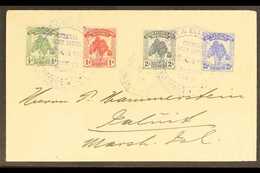 1912  (12 March) An Attractive And Neat Envelope To Jaluit, Marshall Is, Bearing Pandanus Pine Set, SG 8/11, Tied Large  - Îles Gilbert Et Ellice (...-1979)
