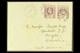 1903  (Sept) Commercial Cover To Bogota, Colombia, Bearing 1902 ½d And 2d, SG 57 & 59, Tied Code "D" Cds, St George's An - Grenade (...-1974)