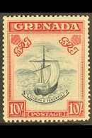 1943  10s Slate Blue And Bright Carmine, Perf 14 Narrow Frames, SG 163b, Fine Never Hinged Mint. For More Images, Please - Grenada (...-1974)