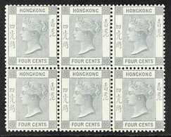 1863-71  4c Grey, Wmk CC, Perf 14, SG 9, Never Hinged Mint BLOCK OF SIX. For More Images, Please Visit Http://www.sandaf - Other & Unclassified