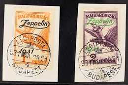 1931  Air "Zeppelin" Overprints Complete Set (Michel 478/79, SG 529/30), Superb Cds Used On Pieces Tied By Full "Legi Po - Other & Unclassified