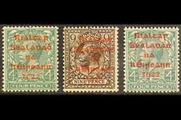 1922  Dollard Red Overprint 4d And 9d, Carmine Overprint 4d, SG 6b/c And 8b, Fine Never Hinged Mint. (3 Stamps) For More - Sonstige & Ohne Zuordnung